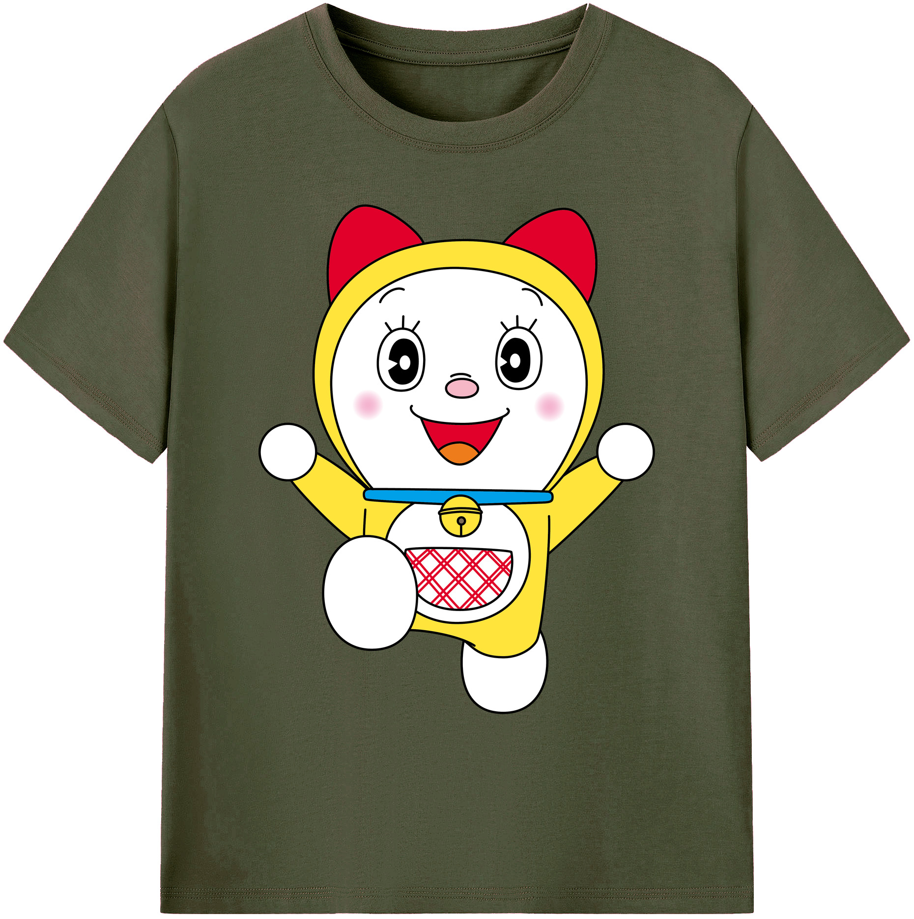 （画像用） ドラえもん ドラミ Doraemon Dorami 綿100％ メンズ半袖Tシャツ｜肌触りやわらか＆通気性
